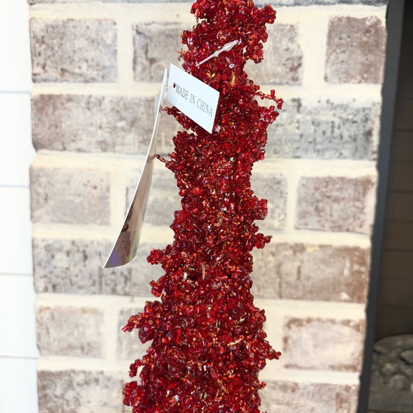 Rachel Zoe Stunning Cluster Crystal Glass Red Holiday Christmas Tree 18.5" - Picture 2 of 4